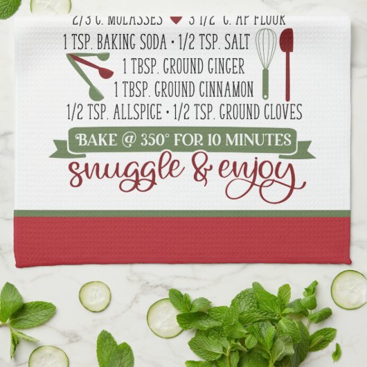 Weihnachts-Lebkuchenrezept Geschirrtuch (Gefaltet)