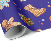 Weihnachts-Lebkuchenspass Niedliche Marine Geschenkpapier (Rolleneckpunkt)