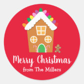 Weihnachts-Lebkuchensticker Runder Aufkleber (Vorderseite)