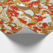 Weihnachts-Lebkuchentierparade Geschenkpapier (Ecke)