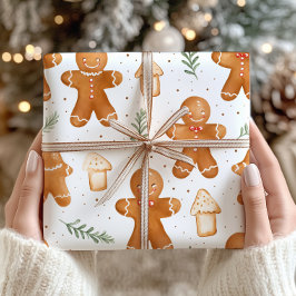 Weihnachts-Lebkuchenwrapping Paper - Feiertag Geschenkpapier