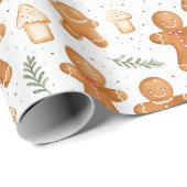 Weihnachts-Lebkuchenwrapping Paper - Feiertag Geschenkpapier (Rolleneckpunkt)