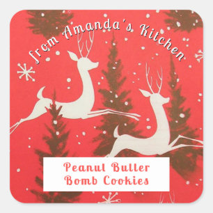 Weihnachts-Leckereien Cookies aus der Küche Quadratischer Aufkleber