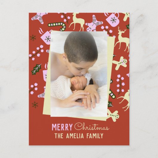 Weihnachts-Leckereien Feierliche Familienfeier Fot Postkarte (Vorderseite)