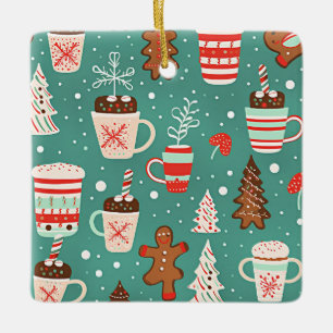 Weihnachts-Leckereien für Kinder Keramikornament