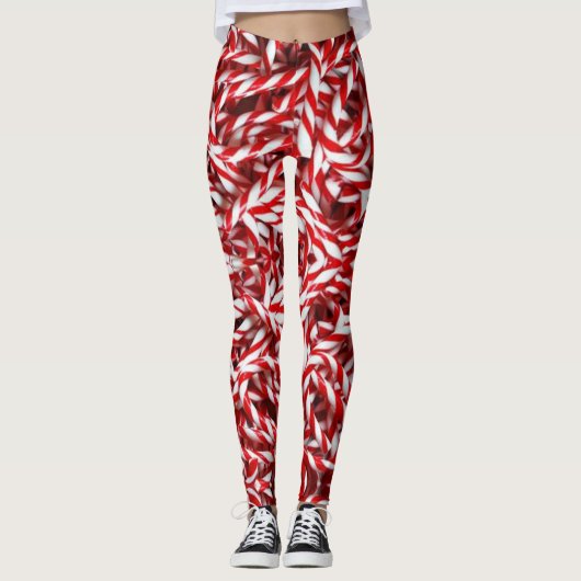 Weihnachts-Leggings, Candy Cane Leggings (Vorderseite)