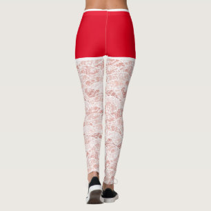 Weihnachts-Leggings Imitate Floral White Lace Fish Leggings