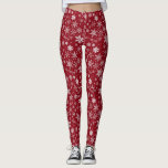 Weihnachts-Leggings Leggings<br><div class="desc">Schneeflocken, perfekte Weihnachtsrot, phantastisch für alle Ihre Feierlichkeiten!</div>