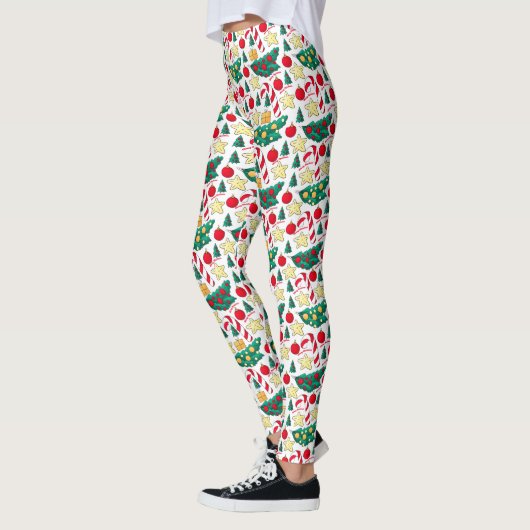 Weihnachts-Leggings mit festlichem Muster Leggings (Links)