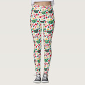 Weihnachts-Leggings mit festlichem Muster Leggings (Vorderseite)
