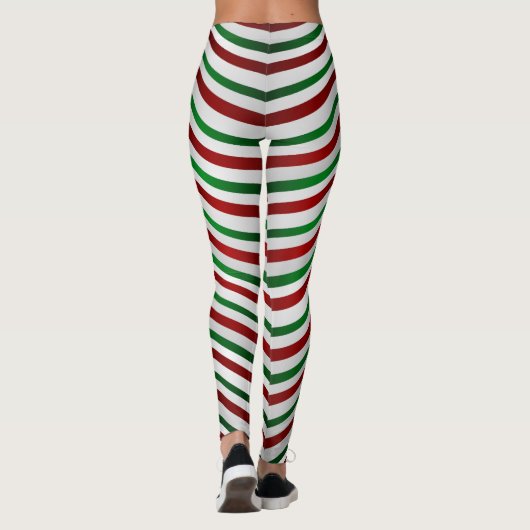 Weihnachts-Leggings Niedlich Candy Cane Stretchy P Leggings (Rückseite)