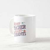 Weihnachts-Lehrer-Merry und hell-lustig Kaffeetasse (Vorderseite Links)