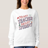 Weihnachts-Lehrer-Merry und hell-lustig Sweatshirt (Vorderseite)