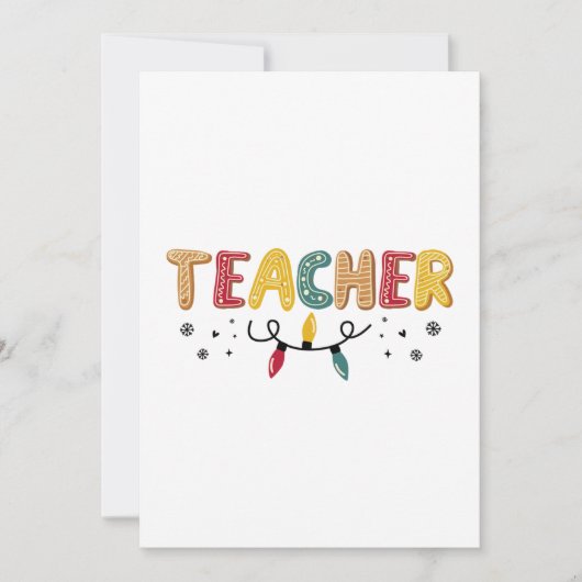 Weihnachts-Lehrerin Dankeskarte (Vorderseite)