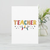 Weihnachts-Lehrerin Dankeskarte (Stehend Vorderseite)