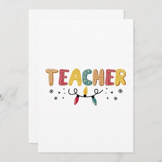 Weihnachts-Lehrerin Dankeskarte (Vorne/Hinten)