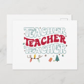 Weihnachts-Lehrerin Postkarte (Vorne/Hinten)