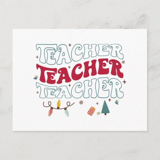Weihnachts-Lehrerin Postkarte (Vorderseite)