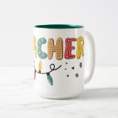 Weihnachts-Lehrerin Zweifarbige Tasse (VorderseiteRechts)