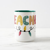 Weihnachts-Lehrerin Zweifarbige Tasse (Mittel)