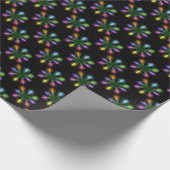 Weihnachts leichte Schneeflocken auf schwarz Geschenkpapier (Ecke)