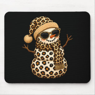 Weihnachts-Leopard-Schneemann Boujee-Feiertage Xma Mousepad