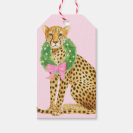 Weihnachts-Leoparden-Kranz  Geschenkanhänger