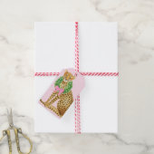 Weihnachts-Leoparden-Kranz Geschenkanhänger (Mit Garn)