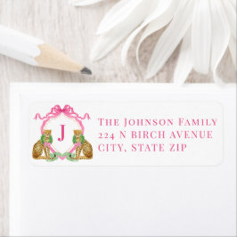 Weihnachts-Leoparden-Kranz-Monogramm