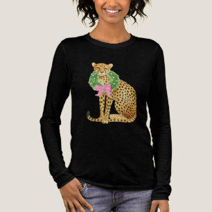 Weihnachts-Leoparden-Kranz  Tri-Blend Shirt
