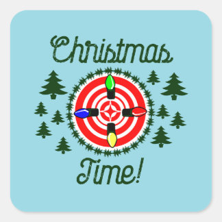 Weihnachts-Leuchten auf Punkt! Quadratischer Aufkleber