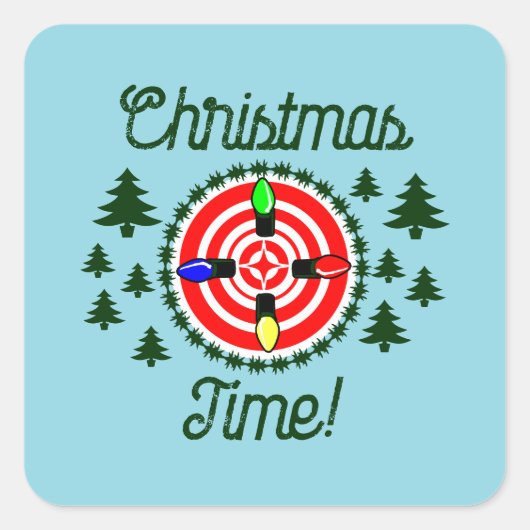 Weihnachts-Leuchten auf Punkt! Quadratischer Aufkleber (Vorderseite)