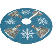 Weihnachts-Leuchtturm-Baumrock Polyester Weihnachtsbaumdecke (Schrägansicht)