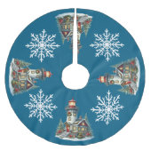 Weihnachts-Leuchtturm-Baumrock Polyester Weihnachtsbaumdecke (Vorderseite)