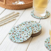 Weihnachts-Leuchtturm Beach Coastal Thema Runder Pappuntersetzer