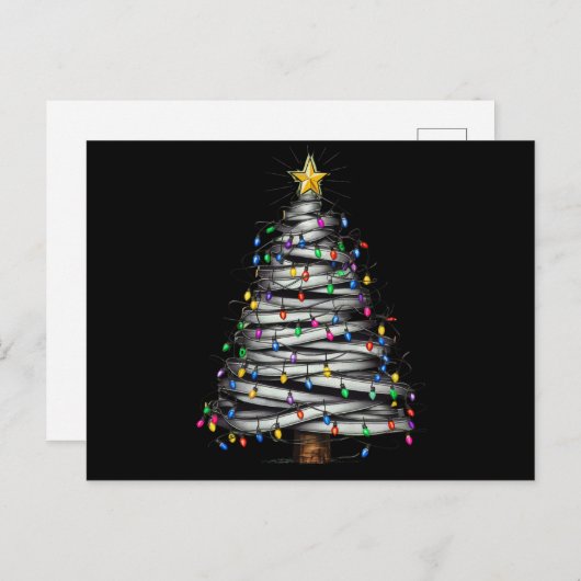 Weihnachts-Leuchtturm Feiertagspostkarte (Vorne/Hinten)