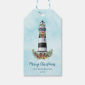 Weihnachts-Leuchtturm für Wasserfarbe Geschenkanhänger (Vorderseite)