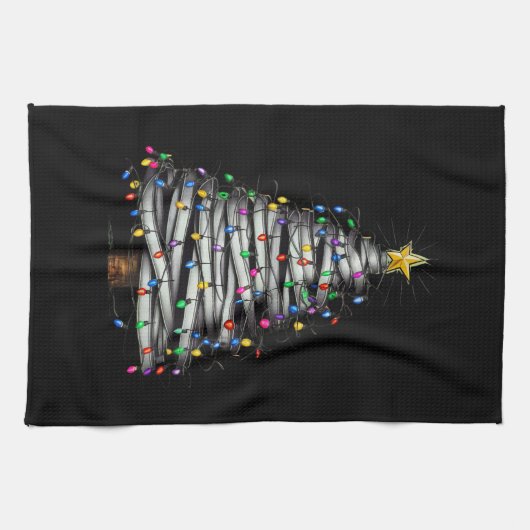 Weihnachts-Leuchtturm Geschirrtuch (Horizontal)