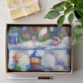 Weihnachts-Leuchtturm Nautic Mountains Decoupage Seidenpapier (Geschenk)