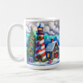 Weihnachts-Leuchtturm Nautical Coastal Mountain Kaffeetasse (Links)