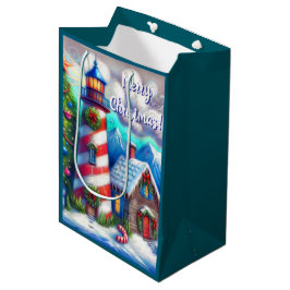 Weihnachts-Leuchtturm Nautical Coastal Mountain Mittlere Geschenktüte