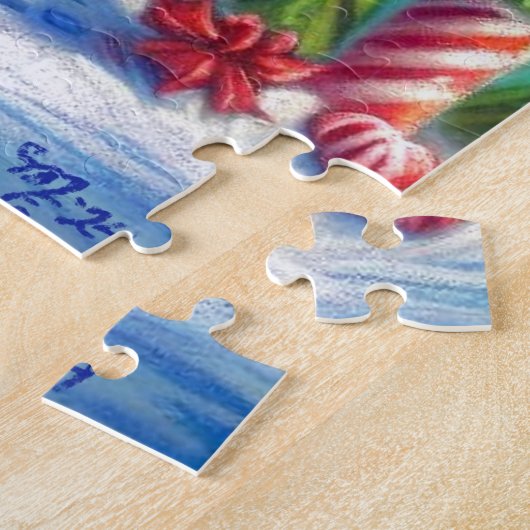 Weihnachts-Leuchtturm Nautical Coastal Mountain Puzzle (Seite)