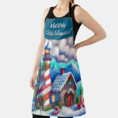 Weihnachts-Leuchtturm Nautical Coastal Mountain Schürze (InSitu)