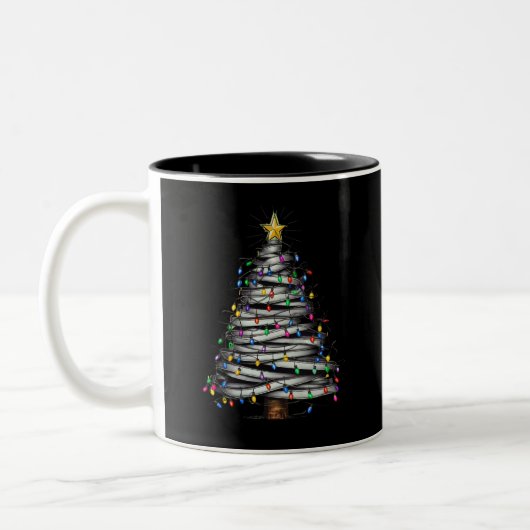 Weihnachts-Leuchtturm Zweifarbige Tasse (Links)