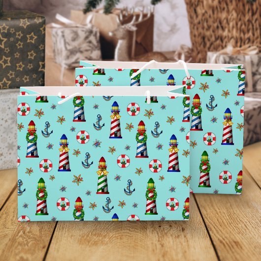 Weihnachts-Leuchttürme Große Geschenktüte