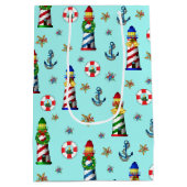 Weihnachts-Leuchttürme Mittlere Geschenktüte (Rückseite)