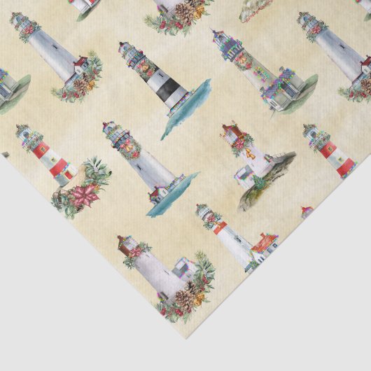 Weihnachts-Leuchttürme Nautical Beach Sand Seidenpapier (Ausschnitt)