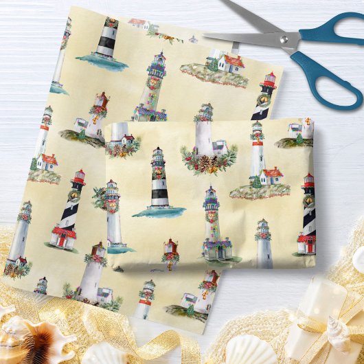 Weihnachts-Leuchttürme Nautical Beach Sand Seidenpapier