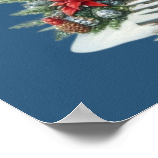 Weihnachts-Leuchtturmposter Poster (Ecke)