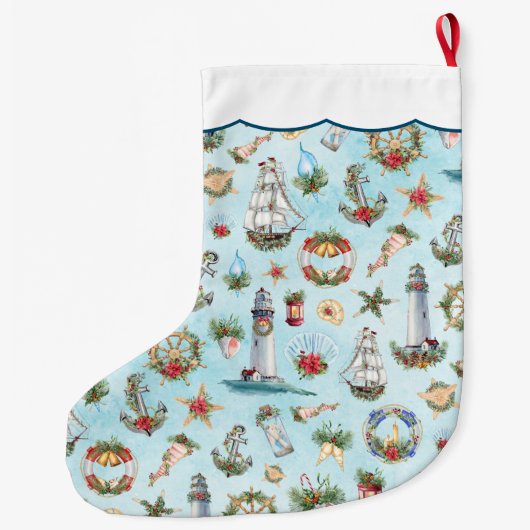 Weihnachts-Leuchtturmschiffe tragen Ihren Namen Großer Weihnachtsstrumpf (Rückseite)